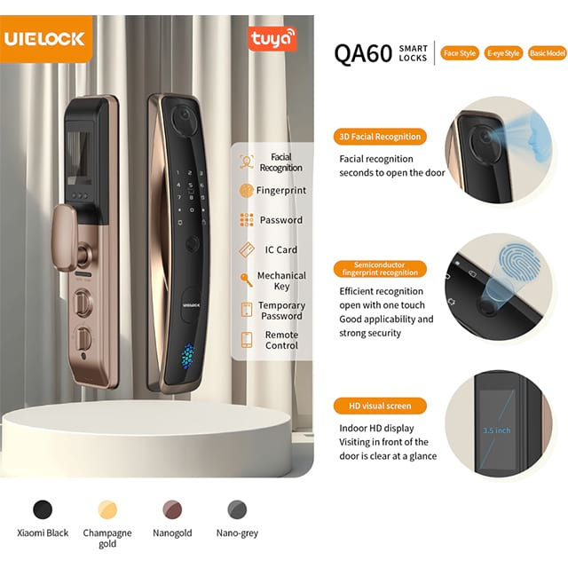 QA60 Tuya App Smart Lock עם זיהוי פנים