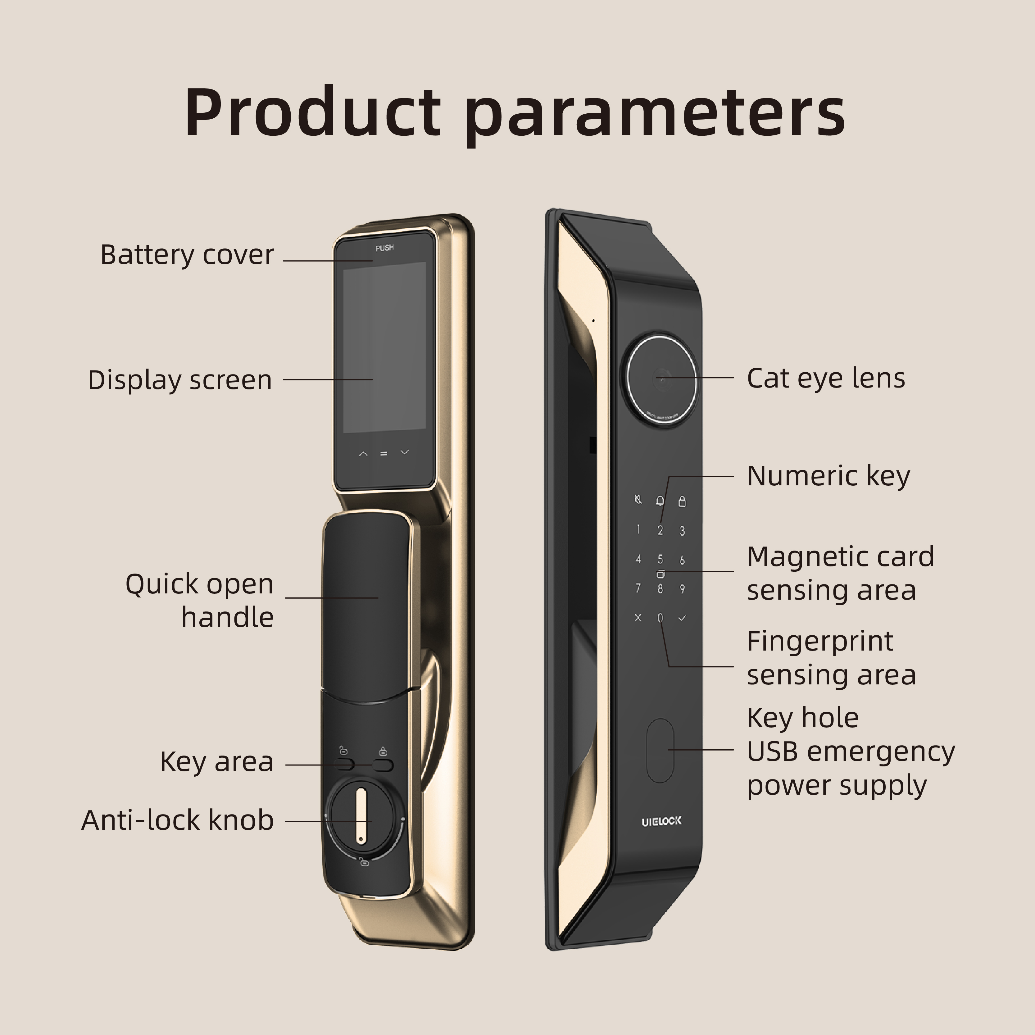 Q62 Digit&aacute;ln&iacute; Smart Lock S otiskem prstu pro br&aacute;nu
